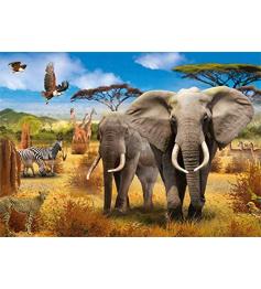 Jumbo-Puzzle Tiere der afrikanischen Savanne 500 Teile