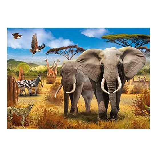 Jumbo-Puzzle Tiere der afrikanischen Savanne 500 Teile