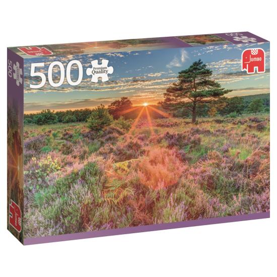 Jumbo-Puzzle Heidekraut bei Sonnenuntergang 500 Teile