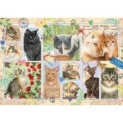 Jumbo-Puzzle, Katzen-Stempelsammlung, 1000 Teile
