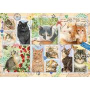 Jumbo-Puzzle, Katzen-Stempelsammlung, 1000 Teile