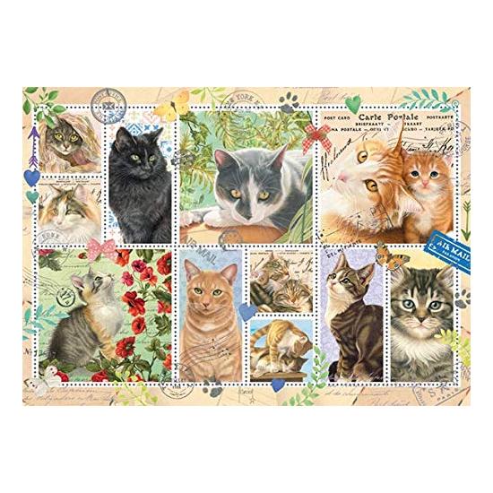 Jumbo-Puzzle, Katzen-Stempelsammlung, 1000 Teile