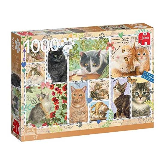 Jumbo-Puzzle, Katzen-Stempelsammlung, 1000 Teile