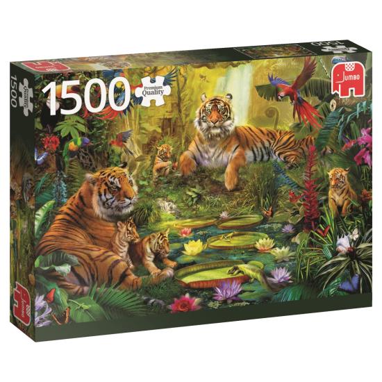 Jumbo-Puzzle Tigerfamilie im Dschungel, 1500 Teile