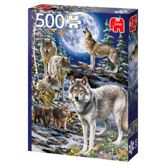 Wolfsrudel im Winter Jumbo-Puzzle 500 Teile