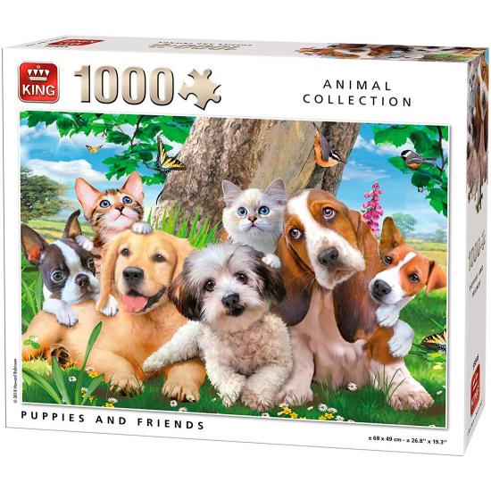 Puzzle King Welpen und Freunde 1000 Teile