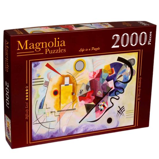 Magnoliengelbes, rotes und blaues Puzzle mit 2000 Teilen Magnoliengelbes, rotes und blaues Puzzle mit 2000 Teilen