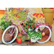 Magnolienfahrrad mit Blumen Puzzle 1000 Teile