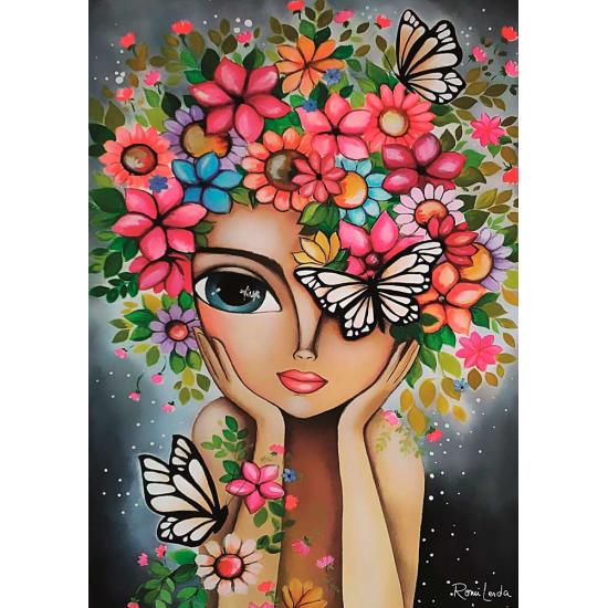 Magnoliendame mit Blumen Puzzle 1000 Teile