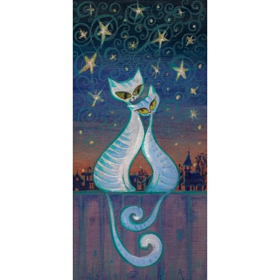 Magnolienkatzen-Panoramapuzzle mit 1000 Teilen