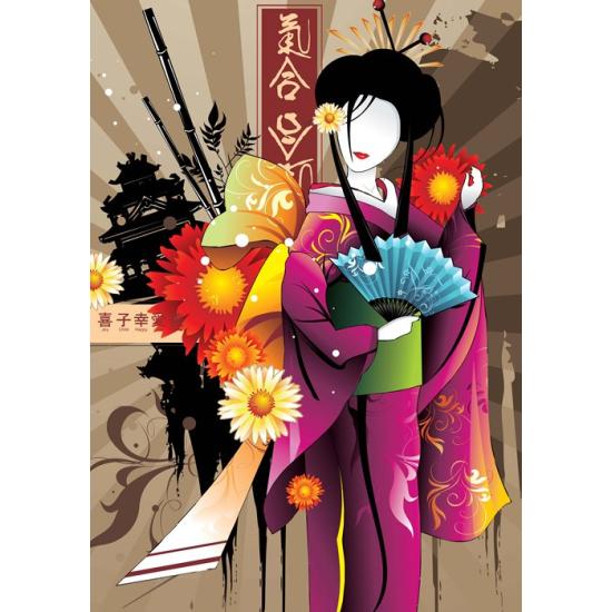Magnolien-Geisha-Puzzle 1000 Teile