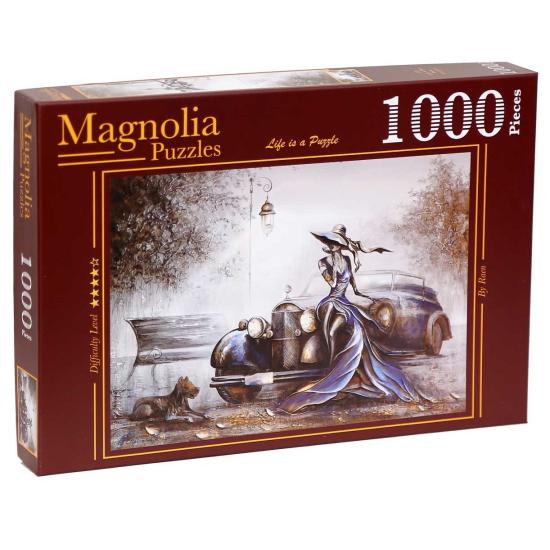 Magnolie, die Dame in Blau, 1000-teiliges Puzzle