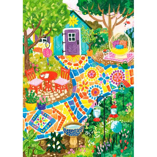 Magnoliengarten-Mosaik-Puzzle 1000 Teile