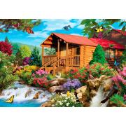 Puzzle MasterPieces Hütte mit Wasserfall 1000 Teile