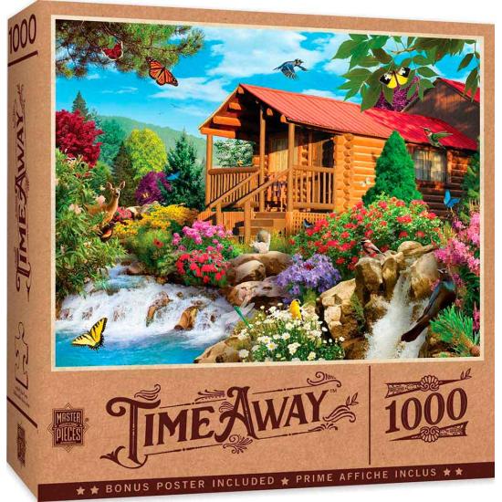 Puzzle MasterPieces Hütte mit Wasserfall 1000 Teile
