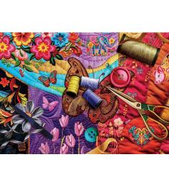 Puzzle MasterPieces Gesteppt, Patchwork-Gärten 1000 Teile