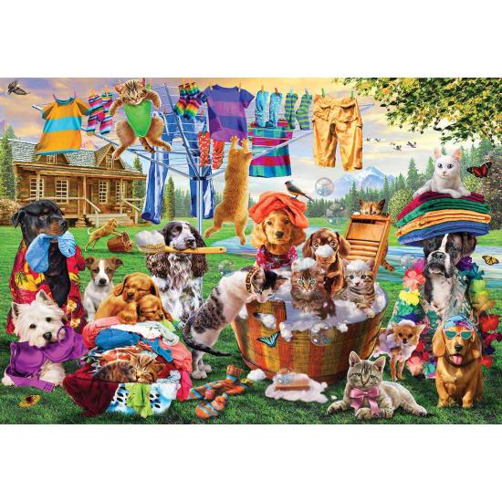 Puzzle MasterPieces Pet Laundry Day XXL von 1000