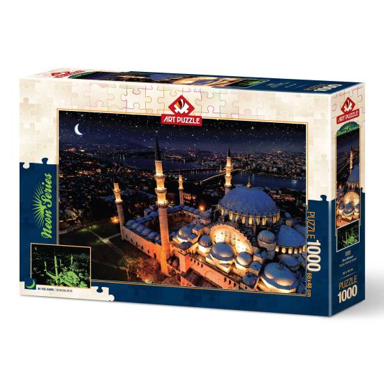 Neon Art Puzzle Blaue Moschee Puzzle 1000 Teile
