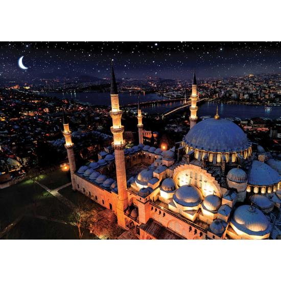 Neon Art Puzzle Blaue Moschee Puzzle 1000 Teile