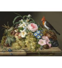 Nova Stillleben-Puzzle mit Blumen, Früchten und Vögeln, 1000 Tei