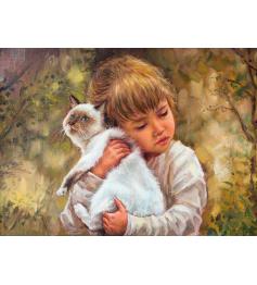 Nova Puzzle Die Katze und die Liebe des Mädchens 1000 Teile