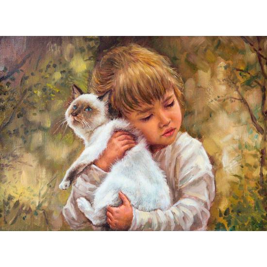 Nova Puzzle Die Katze und die Liebe des Mädchens 1000 Teile