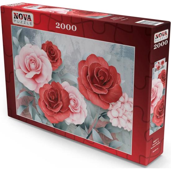 Nova Rote und rosa Rosen-Puzzle mit 2000 Teilen