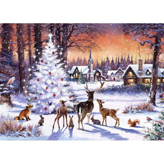 Puzzle Otter House Christmas Gathering 1000 Teile