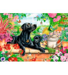 Otter House Schwarzer Labrador und Welpe Puzzle 1000 Teile