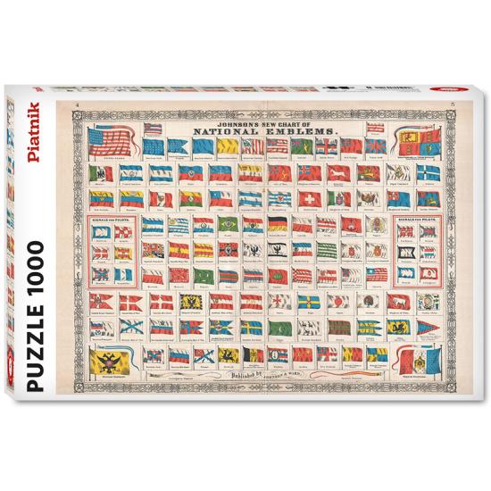 Piatnik Puzzle Nationalflaggen mit 1000 Teilen