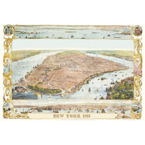 Piatnik Puzzle Karte von New York, 1853 mit 1000 Teilen