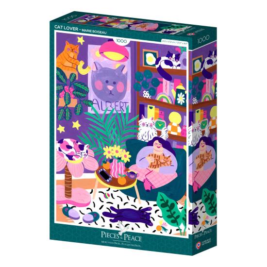 Puzzle Pieces and Peace Katzenliebhaber 1000 Teile