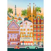 Puzzleteile und Frieden Barcelona 1000 Teile