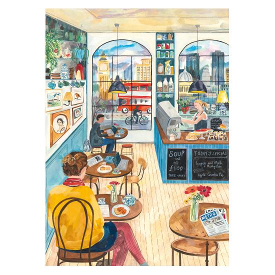 Puzzleteile und Friedenscafé in London 2000 Teile