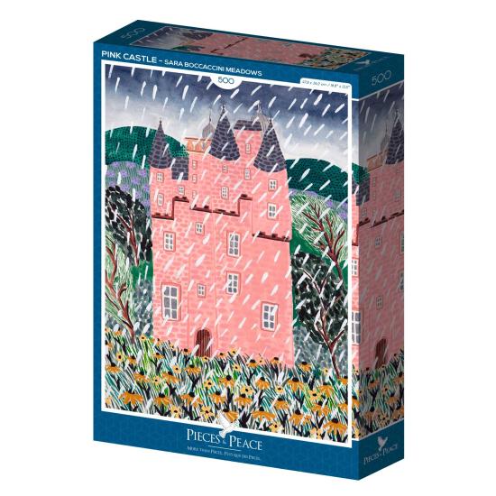 Puzzleteile und Peace Pink Castle mit 500 Teilen