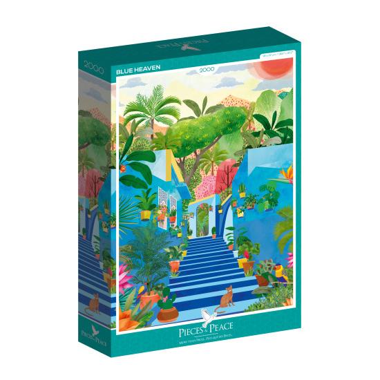 Puzzleteile und Peace Blue Sky 2000 Teile