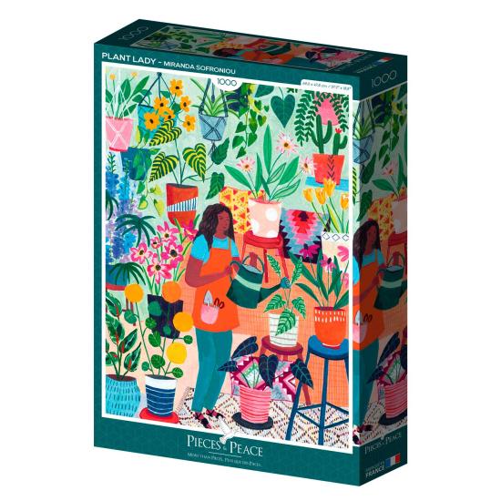 Puzzleteile und Friedensdame der Pflanzen mit 1000 Teilen