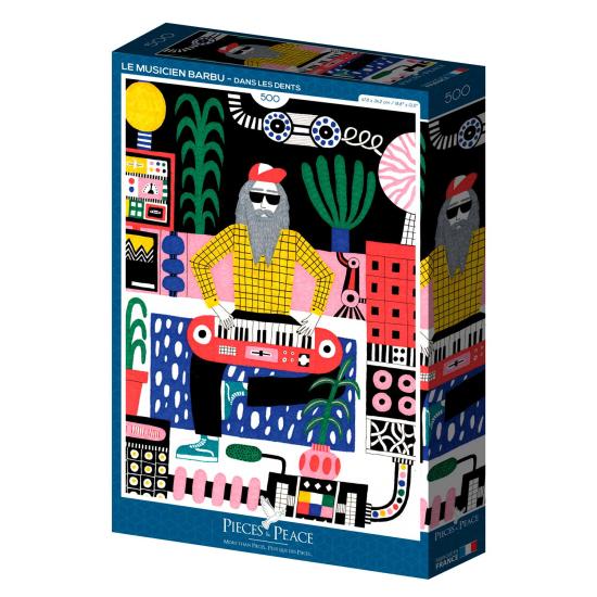 Puzzleteile und Frieden Der bärtige Musiker 500 Teile