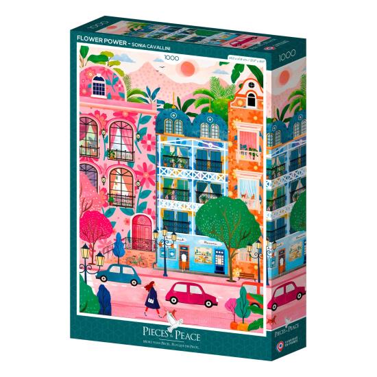 Puzzle Pieces and Peace Flower Power 1000 Teile