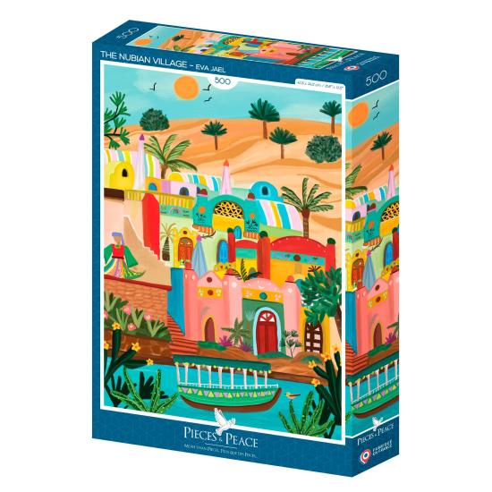Puzzle Pieces and Peace Das nubische Dorf 500 Teile Puzzle Pieces and Peace Das nubische Dorf 500 Teile