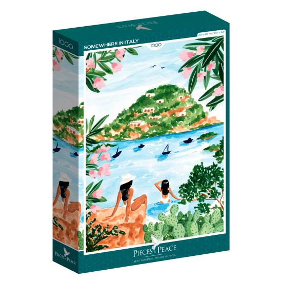 Puzzleteile und Frieden irgendwo in Italien mit 1000 Teilen