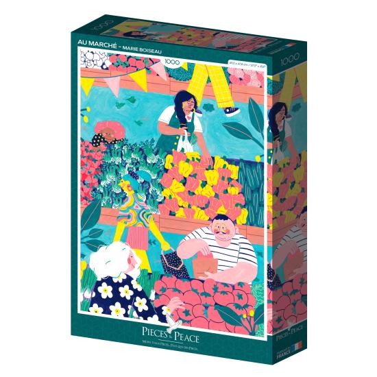Puzzleteile und Frieden auf dem Markt 1000 Teile