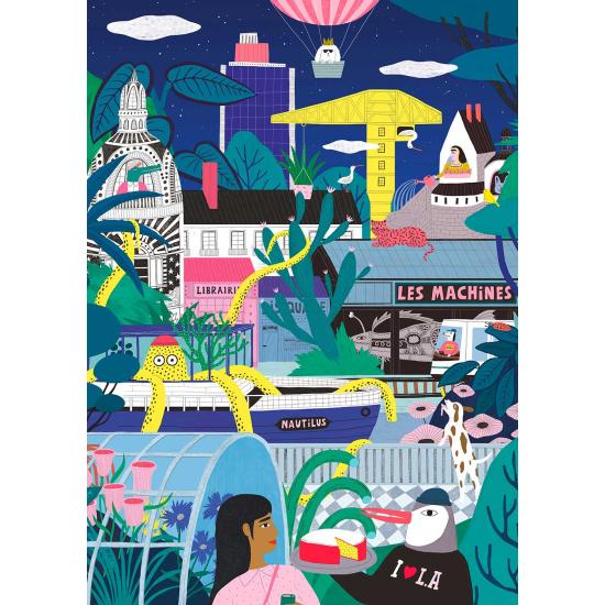 Puzzleteile und Frieden Außergewöhnliches Nantes in der Nacht vo