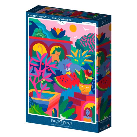 Puzzleteile und Friedenswassermelonenfest 500 Teile