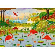 Puzzleteile und Frieden, karibische Flamingos, 1000 Teile