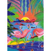 Puzzleteile und Frieden rosa Flamingos 1000 Teile