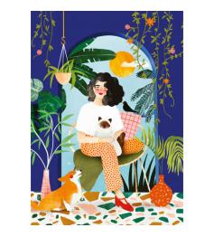 Puzzleteile und Peace Blue Garden 1000 Teile