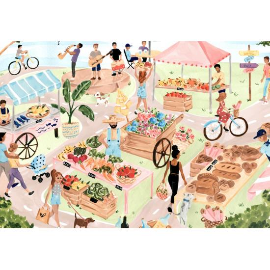 Puzzle Pieces and Peace Bauernmarkt 1000 Teile