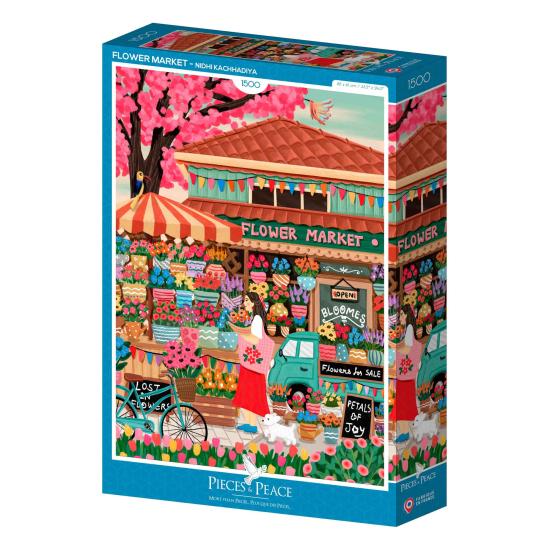Puzzle Pieces and Peace Blumenmarkt 1500 Teile