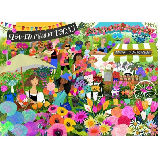 Puzzle Pieces and Peace Blumenmarkt 1500 Teile